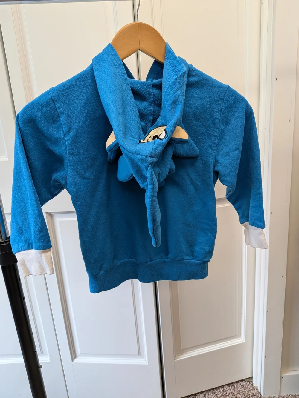 Blue Sonic Kids Hoodie with Yellow Circle Front